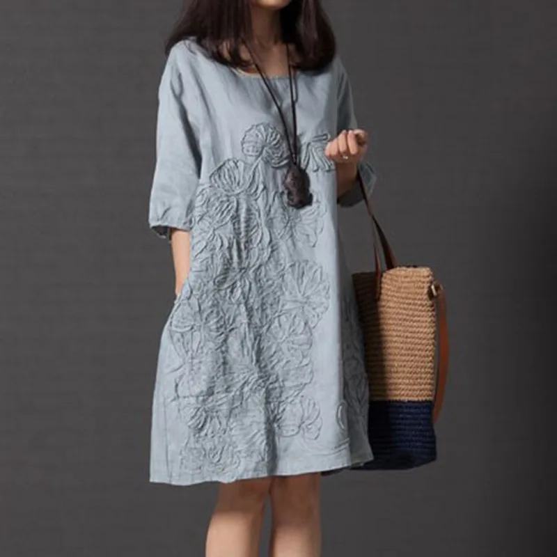 Mferlier Mori Girl A Line Dress O Neck Short Sleeve Vintage Flower Embroidery Slim Large Size Cotton Linen Women Summer Dress
Mferlier Mori Girl A Line Dress O Neck Short Sleeve Vintage Flower Embroidery Slim Large Size Cotton Linen Women Summer Dress