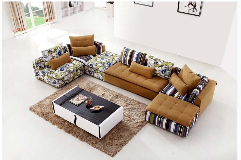 Image U BEST Sectionals Couch Chaise Corner Couches,European style home use living room fabric  furniture sofa set