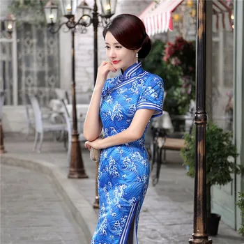 Chinese Traditional Women's Satin Long Cheongsam Dress Mandarin Collar Qipao Summer Casual Dresses Sexy Club Wear Flowers S-XXL
Chinese Traditional Women's Satin Long Cheongsam Dress Mandarin Collar Qipao Summer Casual Dresses Sexy Club Wear Flowers S-XXL