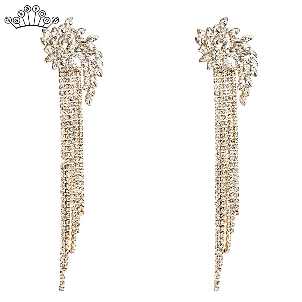 Charm Angel Wing Wedding Earrings Crystal Tassel Long Drop Earrings for Women Bride Statement Jewelry Party Prom Borthday Gift
Charm Angel Wing Wedding Earrings Crystal Tassel Long Drop Earrings for Women Bride Statement Jewelry Party Prom Borthday Gift
