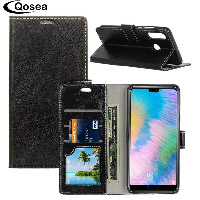 Qosea роскошь для huawei P30 Lite чехол анти-Осень плотная кожа Стенд защитный телефона