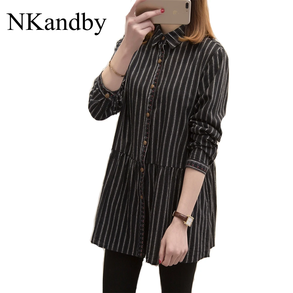 Nkandby Plus size Tops 2019 Spring Big size Women Cute Turn down Collar Long sleeve Striped Oversize Ladies Shirts Blouses
Nkandby Plus size Tops 2019 Spring Big size Women Cute Turn down Collar Long sleeve Striped Oversize Ladies Shirts Blouses