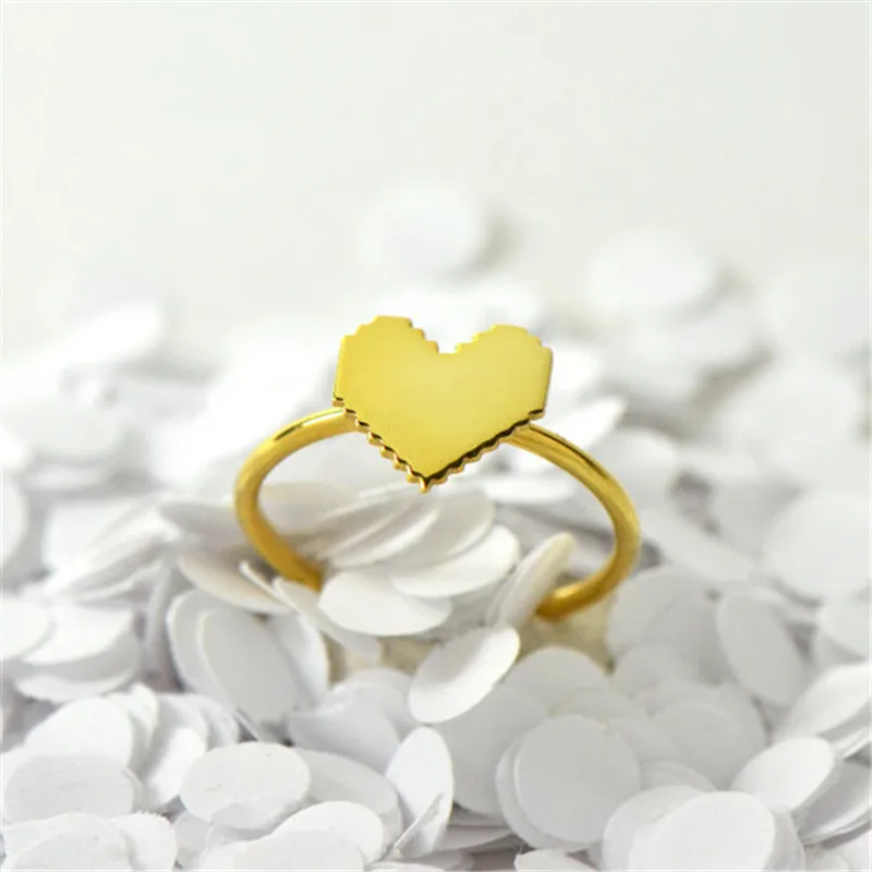 Fashion and lovely digital hearts ring, digital lattice hearts ring Mini pixel heart ring
Fashion and lovely digital hearts ring, digital lattice hearts ring Mini pixel heart ring