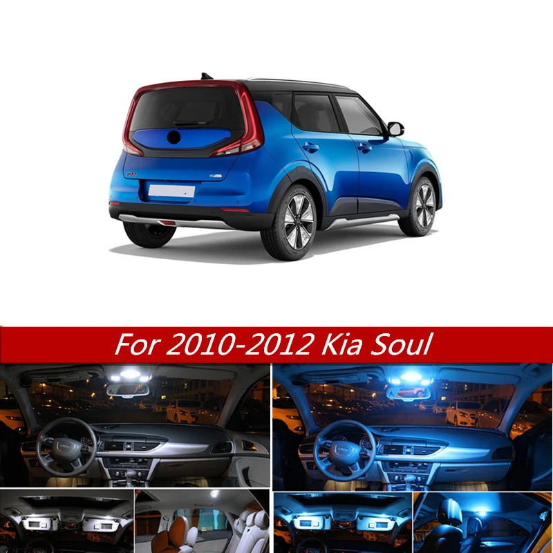 8Pcs White Ice Blue LED Lamp Car Bulbs Interior Package Kit For 2010-2012 Kia Soul Map Dome Trunk License Plate Light
8Pcs White Ice Blue LED Lamp Car Bulbs Interior Package Kit For 2010-2012 Kia Soul Map Dome Trunk License Plate Light