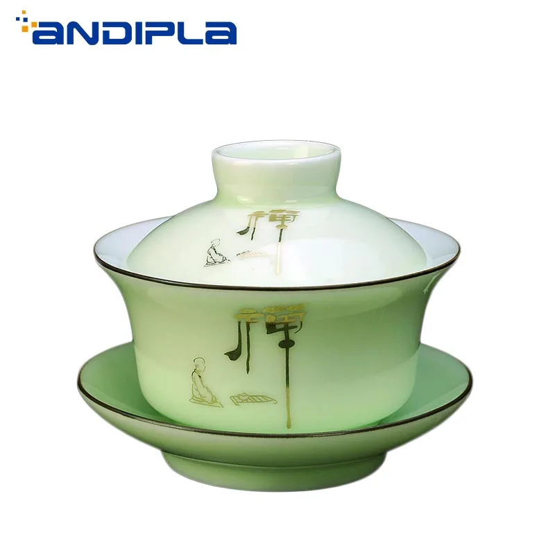 190ml Beautiful Celadon Gaiwan Zen Pattern Tea Bowl Ceramic Master Teacup Small Tureen Kung Fu Tea Set Drinkware Home Decor Gift
190ml Beautiful Celadon Gaiwan Zen Pattern Tea Bowl Ceramic Master Teacup Small Tureen Kung Fu Tea Set Drinkware Home Decor Gift