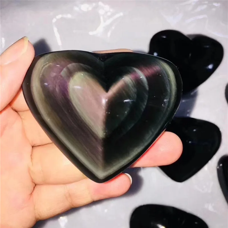 Natural rainbow obsidian 1pc AAA++ heart shaped stone Crystal Healing Reiki ornament for art collectible
Natural rainbow obsidian 1pc AAA++ heart shaped stone Crystal Healing Reiki ornament for art collectible