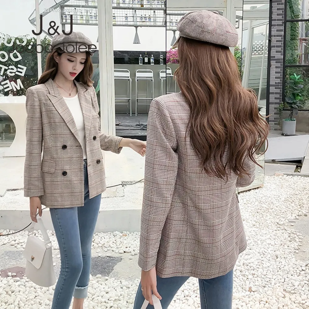Jocoo Jolee Vintage Jackets Women Casual Plaid Double Breasted Blazer Office Lady Retro Suits Coat Korean Style Blazer Workwear
Jocoo Jolee Vintage Jackets Women Casual Plaid Double Breasted Blazer Office Lady Retro Suits Coat Korean Style Blazer Workwear