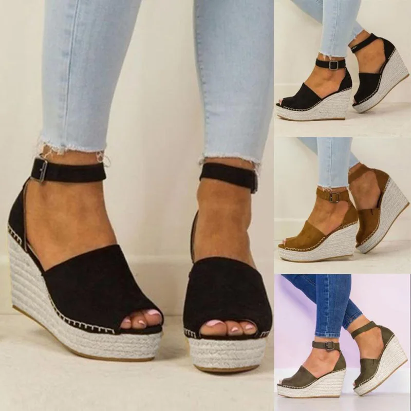 Masorini Flock Womens Wedges Peep-Toe Women's Sandals Ankle-Strap Sewing Hasp Dull Polish Rubber Sole Studded Wedge Shoes W-617
Masorini Flock Womens Wedges Peep-Toe Women's Sandals Ankle-Strap Sewing Hasp Dull Polish Rubber Sole Studded Wedge Shoes W-617