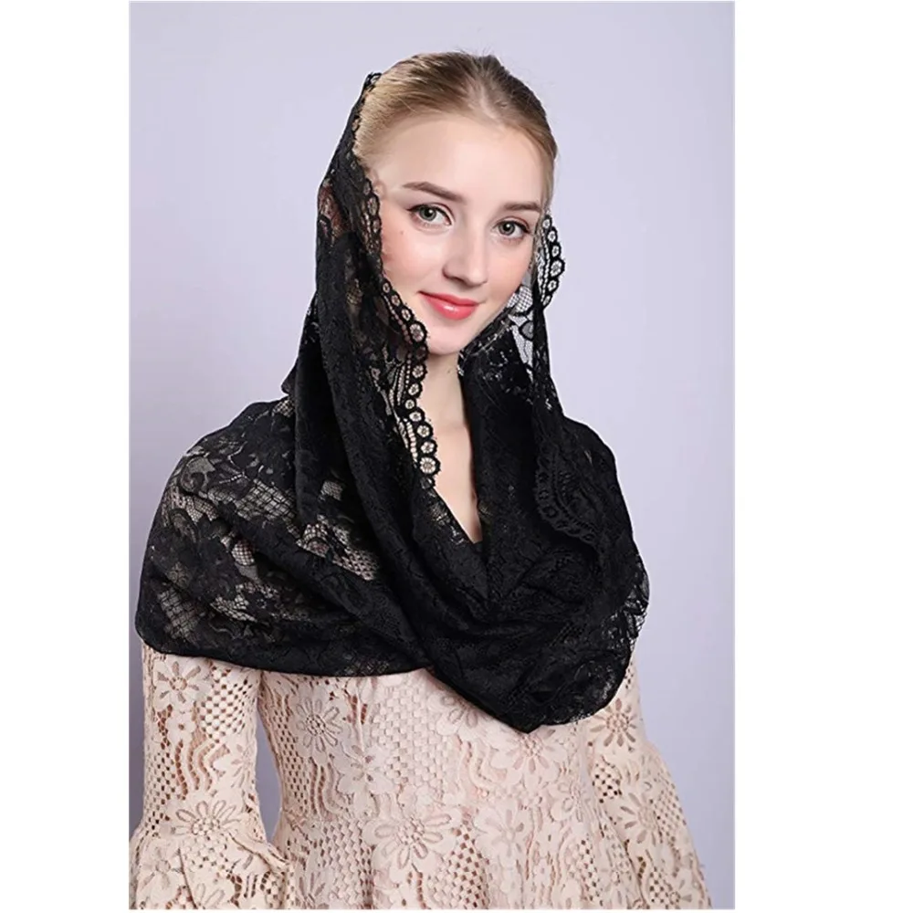 New Black White Lace Veils Mantillas for Church Headcovering HeadWrap Catholic Latin Mass mantilla negras Voile Mantillas 2019
New Black White Lace Veils Mantillas for Church Headcovering HeadWrap Catholic Latin Mass mantilla negras Voile Mantillas 2019