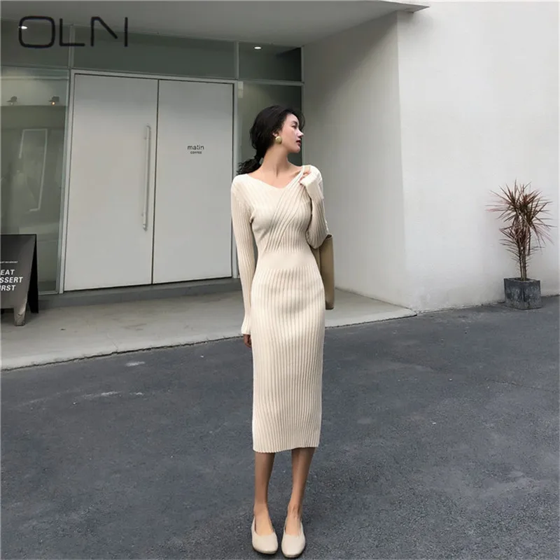dress OLN korean new arrival vestidos wholesale summer models 2019 French retro V-neck slim knit pits long long-sleeved dress
dress OLN korean new arrival vestidos wholesale summer models 2019 French retro V-neck slim knit pits long long-sleeved dress