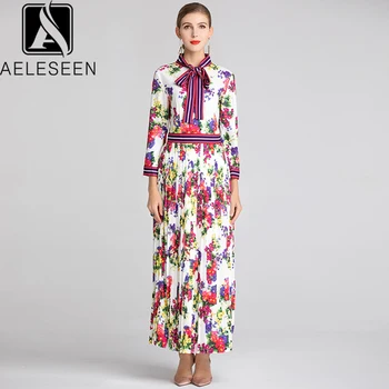 AELESEEN Bohemian Floral Dresses Fashion 2019 Women's Full Sleeve Flower Bow Collar Strip Print Long Dress Pleated Maxi Dress
AELESEEN Bohemian Floral Dresses Fashion 2019 Women's Full Sleeve Flower Bow Collar Strip Print Long Dress Pleated Maxi Dress