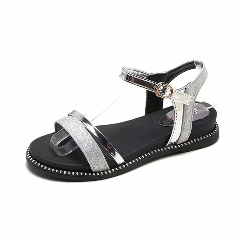 Summer new port wind retro flat buckle with sequins rhinestone sandals student casual shoes
Summer new port wind retro flat buckle with sequins rhinestone sandals student casual shoes