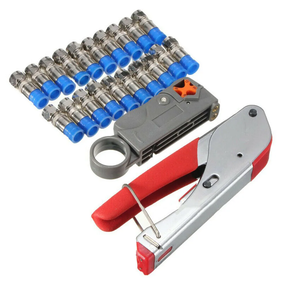 Electrical Stripper Connectors Coaxial Cable Durable Coax Compression Pliers Cutter Metal Manual Crimping Tool Set Universal
Electrical Stripper Connectors Coaxial Cable Durable Coax Compression Pliers Cutter Metal Manual Crimping Tool Set Universal
