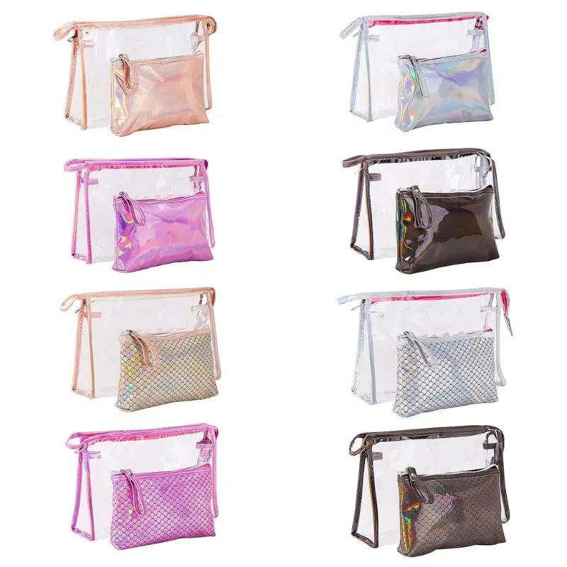 High Quality Makeup Bag 1 Set / 2Pcs Hologram Holographic Laser Cosmetic Bag Organizer PVC Makeup Pouch Toiletry
High Quality Makeup Bag 1 Set / 2Pcs Hologram Holographic Laser Cosmetic Bag Organizer PVC Makeup Pouch Toiletry