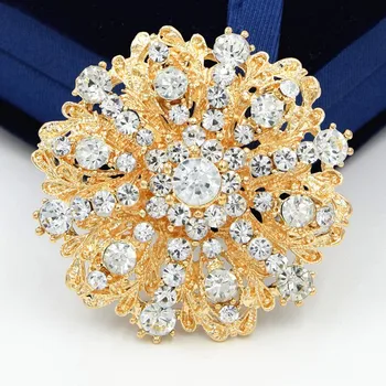 Elegant Gold Color Alloy Clear Crystal Rhinestone Women Bridal Bouquet Flower Brooch Top Quality Party Pins
Elegant Gold Color Alloy Clear Crystal Rhinestone Women Bridal Bouquet Flower Brooch Top Quality Party Pins