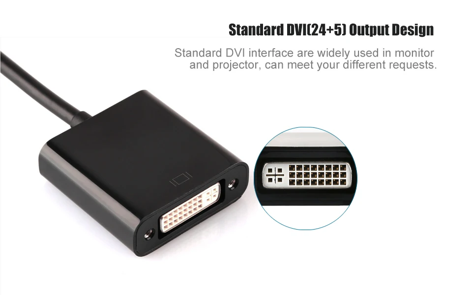 DP to DVI Adapter DisplayPort to DVI 24+5 Cable Adapter Converter Male to Female Support 1080P for Monitor Projector Displays (6)