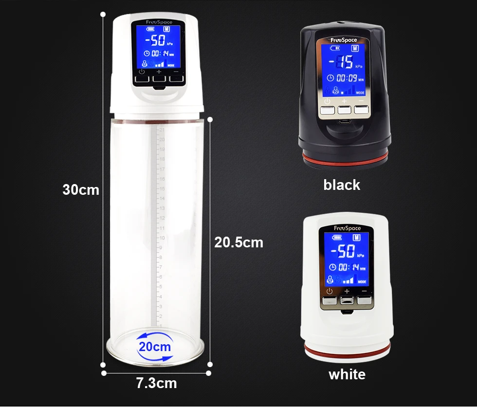 Penis Pump Enlarger White LED Liquid Crystal Powerful Usb Rechargeable Automatic Man Penis Enlargement Enhancer Sex Toys For Men 2