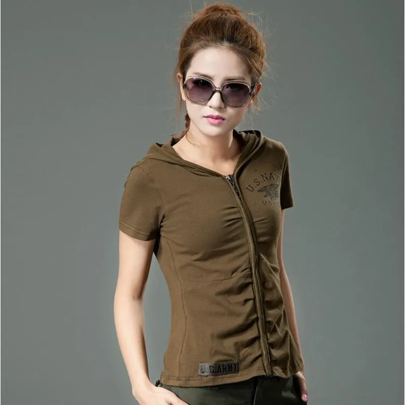 New Women Camouflage Short Sleeve Hooded T shirt Military Tactical Urban Camo Tee Shirts S port T-shirts
New Women Camouflage Short Sleeve Hooded T shirt Military Tactical Urban Camo Tee Shirts S port T-shirts