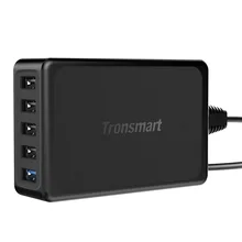 Tronsmart U5PTA USB Charger Qualcomm Quick Charge 3.0 QC3.0 USB Smart Charger for Phone Tablet Power Bank EU/USType In Stock