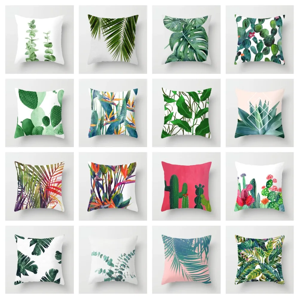ZENGIA Tropical Decoration Print Cactus Monstera Cushion Cover Polyester Green Throw Pillow for Sofa/Home Decorative Pillowcase
ZENGIA Tropical Decoration Print Cactus Monstera Cushion Cover Polyester Green Throw Pillow for Sofa/Home Decorative Pillowcase