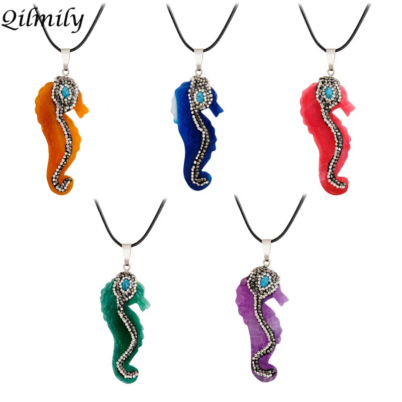 Qilmily Natural Stone Hippocampus Pendant Necklace for Women Men Original Stone Point Jewelry Gifts Souvenirs dropship Hot
Qilmily Natural Stone Hippocampus Pendant Necklace for Women Men Original Stone Point Jewelry Gifts Souvenirs dropship Hot