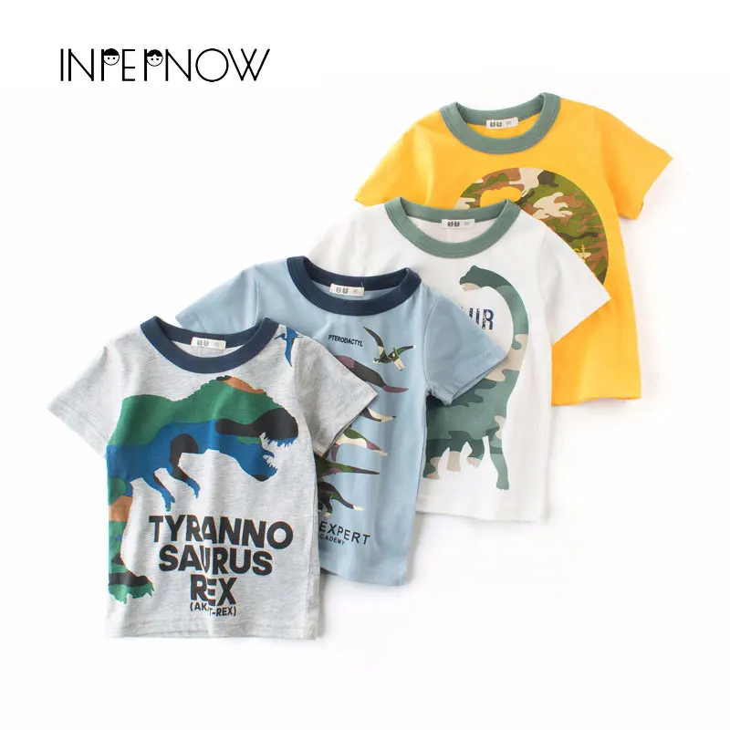 

INPEPNOW T-Shirt For Boys Kids Dinosaur tshirt Jurassic Baby Girls T Shirt Animal Print Children Clothing Top camisetas DX-CZX32