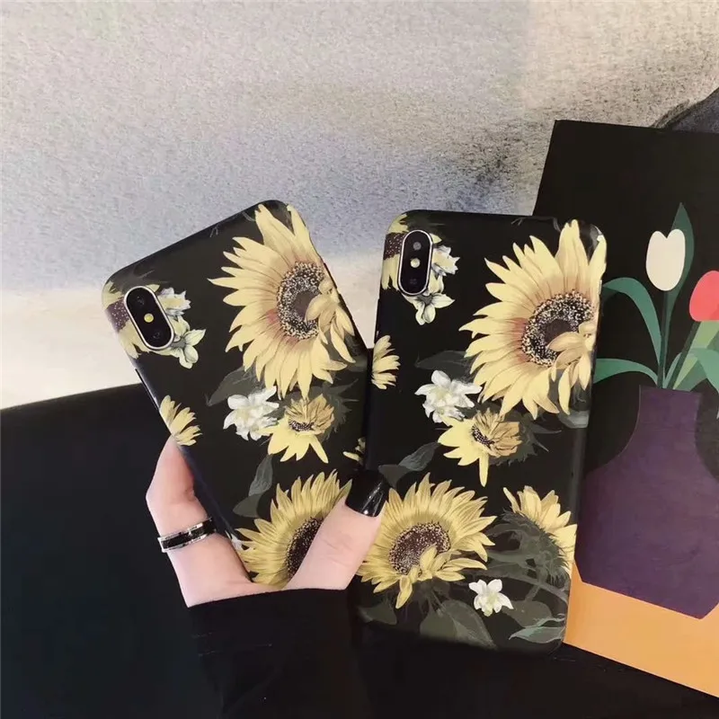 JAMULAR Cute Sunflower Balck Phone Case For iPhone XS MAX XR X 7 8 6 6s Plus Summer Floral Flower Back Cover Soft IMD Slim Coque 
JAMULAR Cute Sunflower Balck Phone Case For iPhone XS MAX XR X 7 8 6 6s Plus Summer Floral Flower Back Cover Soft IMD Slim Coque