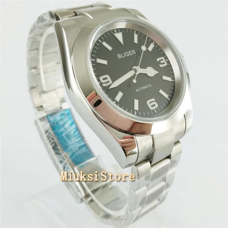 40mm Black Dial Mens wrist watch Stainless Steel Sliver Case Automatic Date Watch W2744
40mm Black Dial Mens wrist watch Stainless Steel Sliver Case Automatic Date Watch W2744
