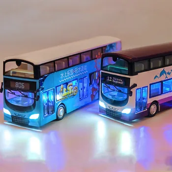 Simulation water park double-decker sightseeing bus alloy car model sound and light pull back toy bus model
Simulation water park double-decker sightseeing bus alloy car model sound and light pull back toy bus model