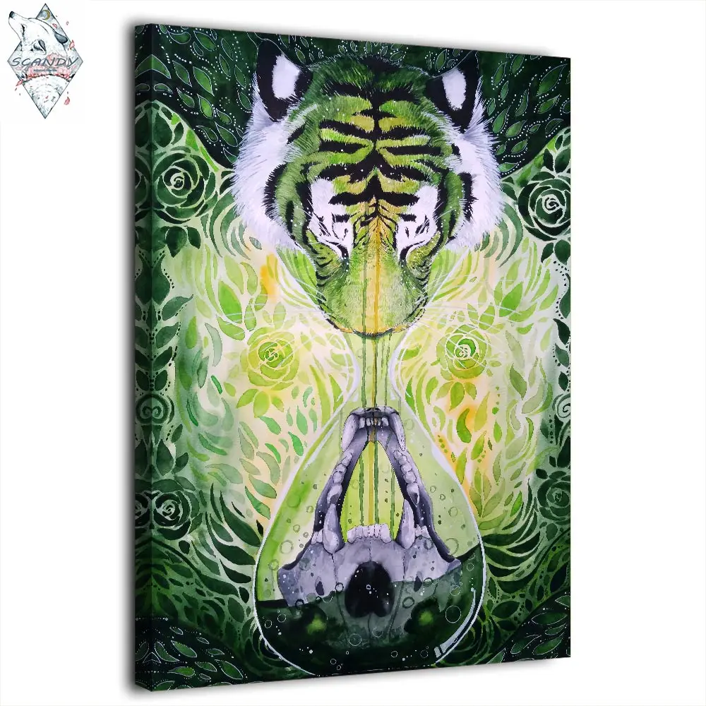 HD printed 1 panel canvas painting tiger Dissolvein Time by Scandy Girl wall pictures for living room posters and prints artwork | Дом и сад