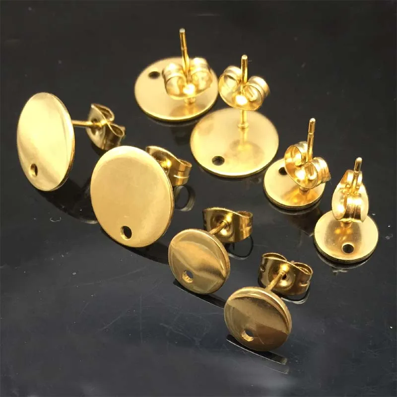 50pcs/lot Gold tone stainless steel earrings connector findings diy stud earring post with ring for jewelry making
50pcs/lot Gold tone stainless steel earrings connector findings diy stud earring post with ring for jewelry making