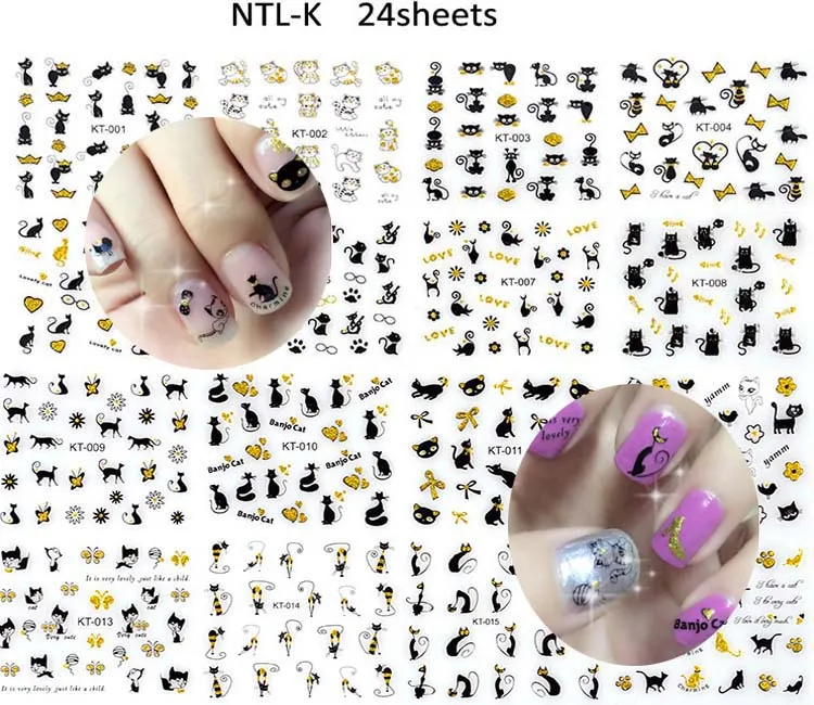1 Sheet 24pcs 3D Nail Sticker Black Cat Tattoo Pattern Stamping Charms Bronzing Blue Gold Black Nail Art Decal
1 Sheet 24pcs 3D Nail Sticker Black Cat Tattoo Pattern Stamping Charms Bronzing Blue Gold Black Nail Art Decal