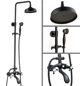 Black Oil Rubbed Brass Dual Cross Handles Bathroom 8 Inch Round Rain Shower Faucet Set Bath Tub Mixer Tap Hand Shower mhg111
Black Oil Rubbed Brass Dual Cross Handles Bathroom 8 Inch Round Rain Shower Faucet Set Bath Tub Mixer Tap Hand Shower mhg111