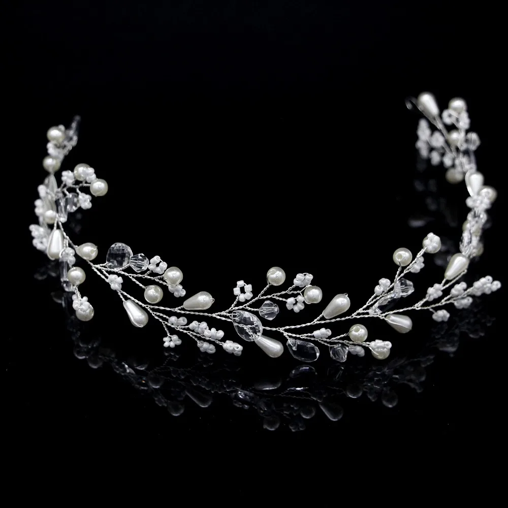 New Handmade Crystal Pearl Flower Hairbands Vine Tiara Bride Head Chain Bridal Headbands Hair Ornaments Wedding Hair Accessories
New Handmade Crystal Pearl Flower Hairbands Vine Tiara Bride Head Chain Bridal Headbands Hair Ornaments Wedding Hair Accessories