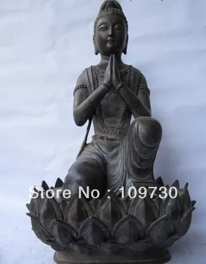 00841 Tibet Pure bronze Carved kneeler Kwan-Yin Bodhisattva Buddha lotus flower Statue 
00841 Tibet Pure bronze Carved kneeler Kwan-Yin Bodhisattva Buddha lotus flower Statue