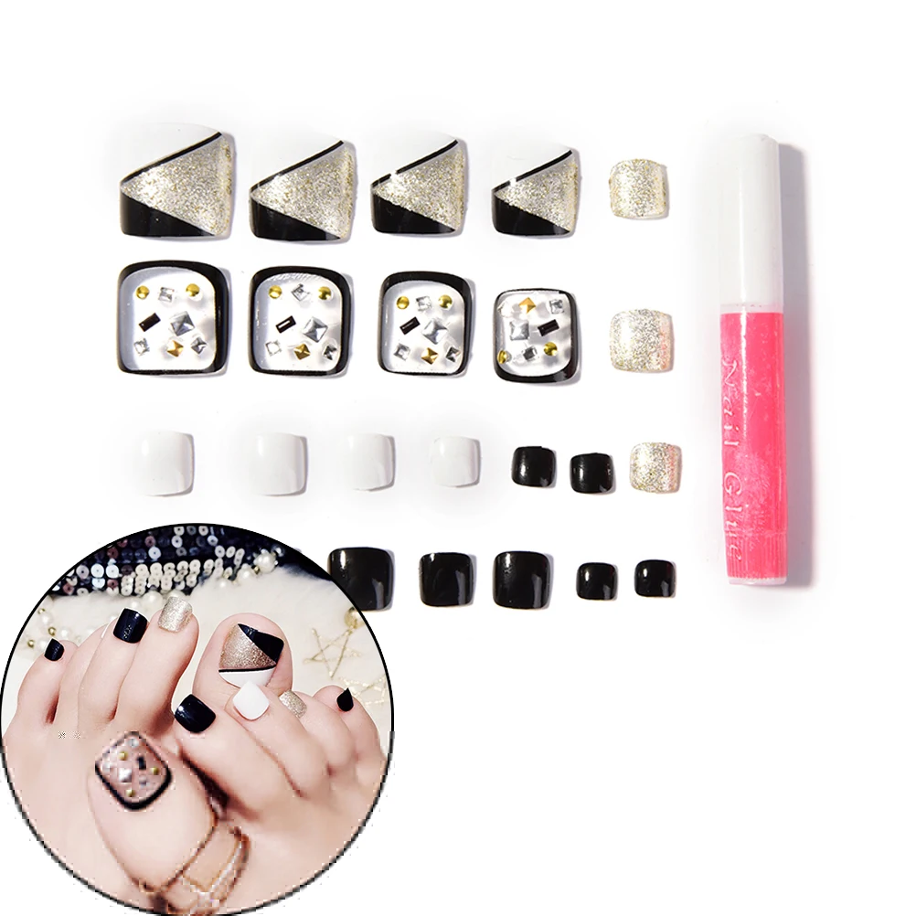 24x rivet nail product fake patch nail slice Toe full nail tip summer daily manicure feet decor with 2g nail glue
24x rivet nail product fake patch nail slice Toe full nail tip summer daily manicure feet decor with 2g nail glue