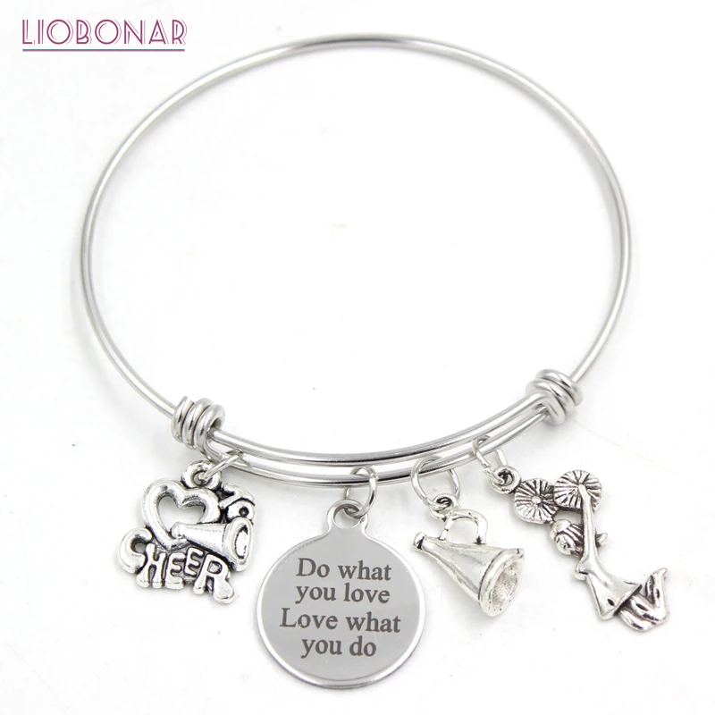 10PCS Stainless Steel Bracelet Expandable Wire Bangle Jewelry I love Cheering Megaphone Bracelets Cheerleader Bracelet for Women
10PCS Stainless Steel Bracelet Expandable Wire Bangle Jewelry I love Cheering Megaphone Bracelets Cheerleader Bracelet for Women