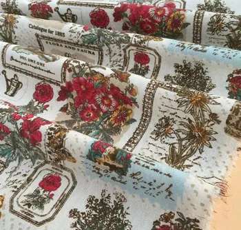 96x145cm Vintage Brand 1Meter Red Rose Flower Stamp Printed Cotton Linen Fabric For DIY Sewing Home Decoration
96x145cm Vintage Brand 1Meter Red Rose Flower Stamp Printed Cotton Linen Fabric For DIY Sewing Home Decoration