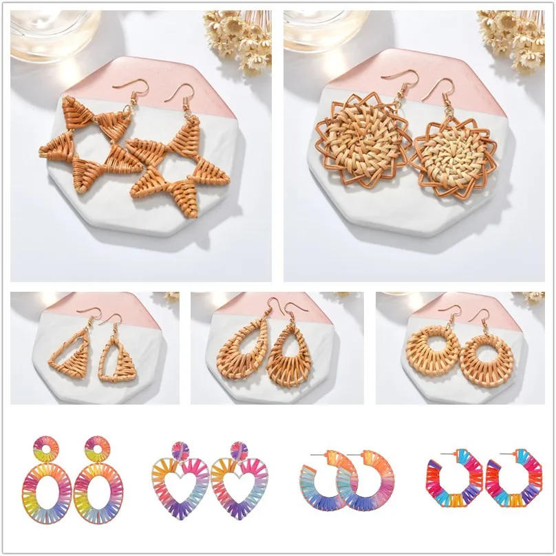 MESTILO Fancy Color Fashion Jewelry Bijoux Rainbow Colorful Raffia Earring Big Oval Straw Statement Earrings For Summer Jewelry
MESTILO Fancy Color Fashion Jewelry Bijoux Rainbow Colorful Raffia Earring Big Oval Straw Statement Earrings For Summer Jewelry