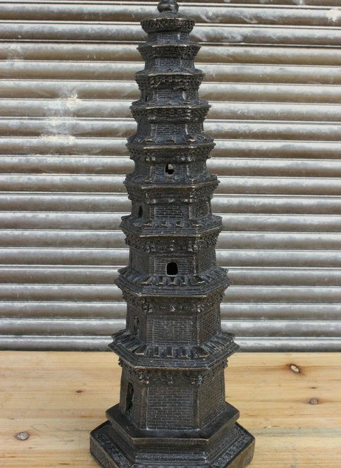 15" China Old FengShui Buddhist Bronze Temple Pagoda Stupa Tope Statue Sculpture
15" China Old FengShui Buddhist Bronze Temple Pagoda Stupa Tope Statue Sculpture