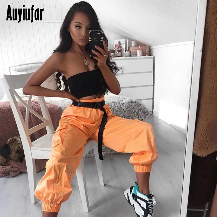 Auyiufar Orange Cargo Pants Women Plastic High Waist Joggers Female Trousers Streetwear Pantalones 2019 Harajuku Loose Pants
Auyiufar Orange Cargo Pants Women Plastic High Waist Joggers Female Trousers Streetwear Pantalones 2019 Harajuku Loose Pants