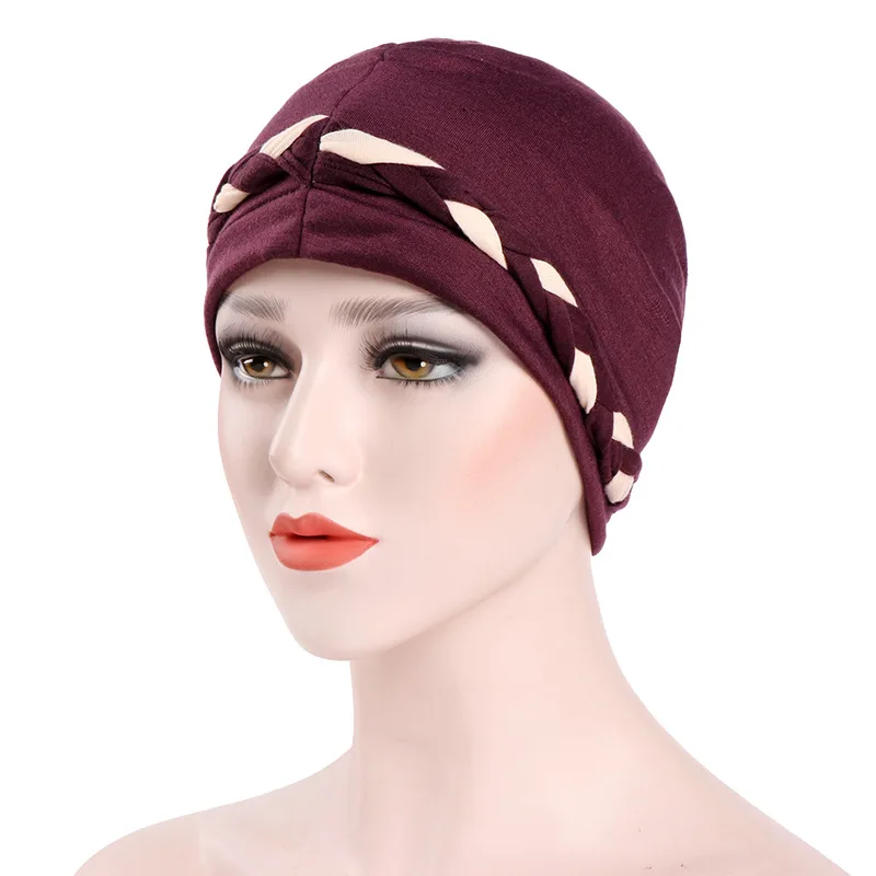 Muslim Women Stretch Braid Cotton Turban Hat Scarf Cancer Chemo Beanies Caps Hijab Headwear Head Wrap For Hair Loss
Muslim Women Stretch Braid Cotton Turban Hat Scarf Cancer Chemo Beanies Caps Hijab Headwear Head Wrap For Hair Loss