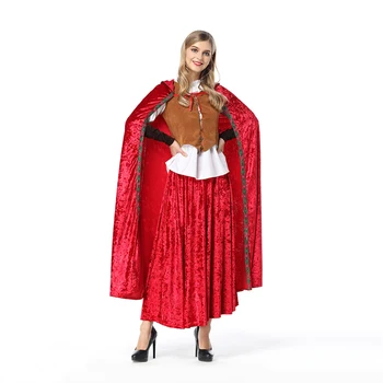 Womens Little Red Riding Hood Costume Adult Women Halloween Fantasia Little Red Costume Fancy Dress Up with Cape
Womens Little Red Riding Hood Costume Adult Women Halloween Fantasia Little Red Costume Fancy Dress Up with Cape