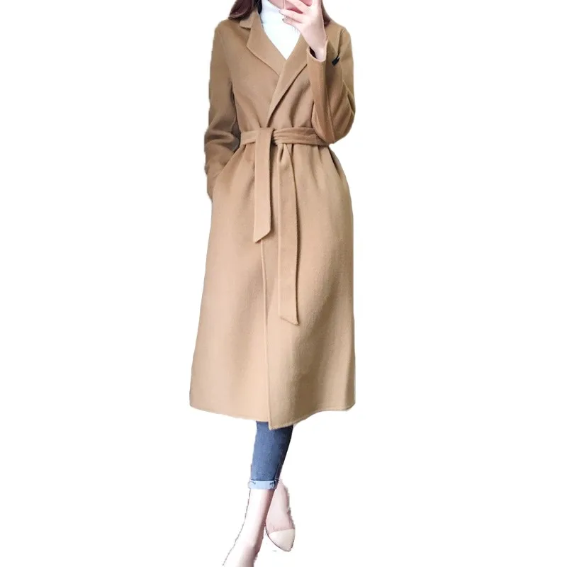 2019 new spring autumn women woolen coat fashion turn down collar belt wool jacket plus size female elegant Long sleeve coats
2019 new spring autumn women woolen coat fashion turn down collar belt wool jacket plus size female elegant Long sleeve coats