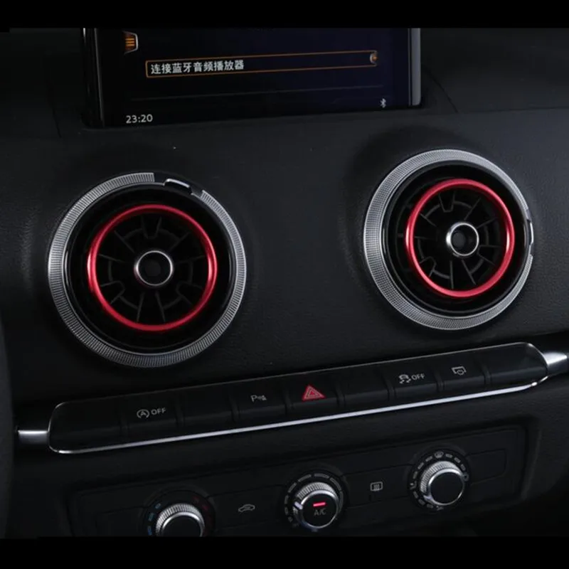 Car Console Air Conditioner Outlet Frame Cover Trim For Audi A3 V8 2013-18 Interior Accessories Red Air Vents Circle Rings
Car Console Air Conditioner Outlet Frame Cover Trim For Audi A3 V8 2013-18 Interior Accessories Red Air Vents Circle Rings