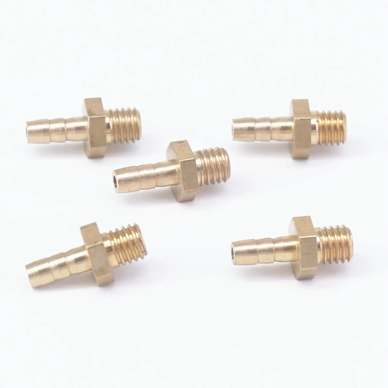 

LOT 5 Hose Barb I/D 3mm x M5 Metric Male Thread Brass coupler Splicer Connector Fitting for Fuel Gas Water