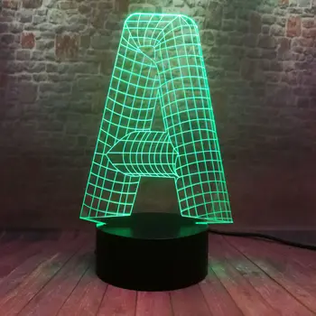 3D Illusion Nightlight LED 7 Colors Change Light Desk Flash Letter A Model Light-up Toys Holiday gift
3D Illusion Nightlight LED 7 Colors Change Light Desk Flash Letter A Model Light-up Toys Holiday gift
