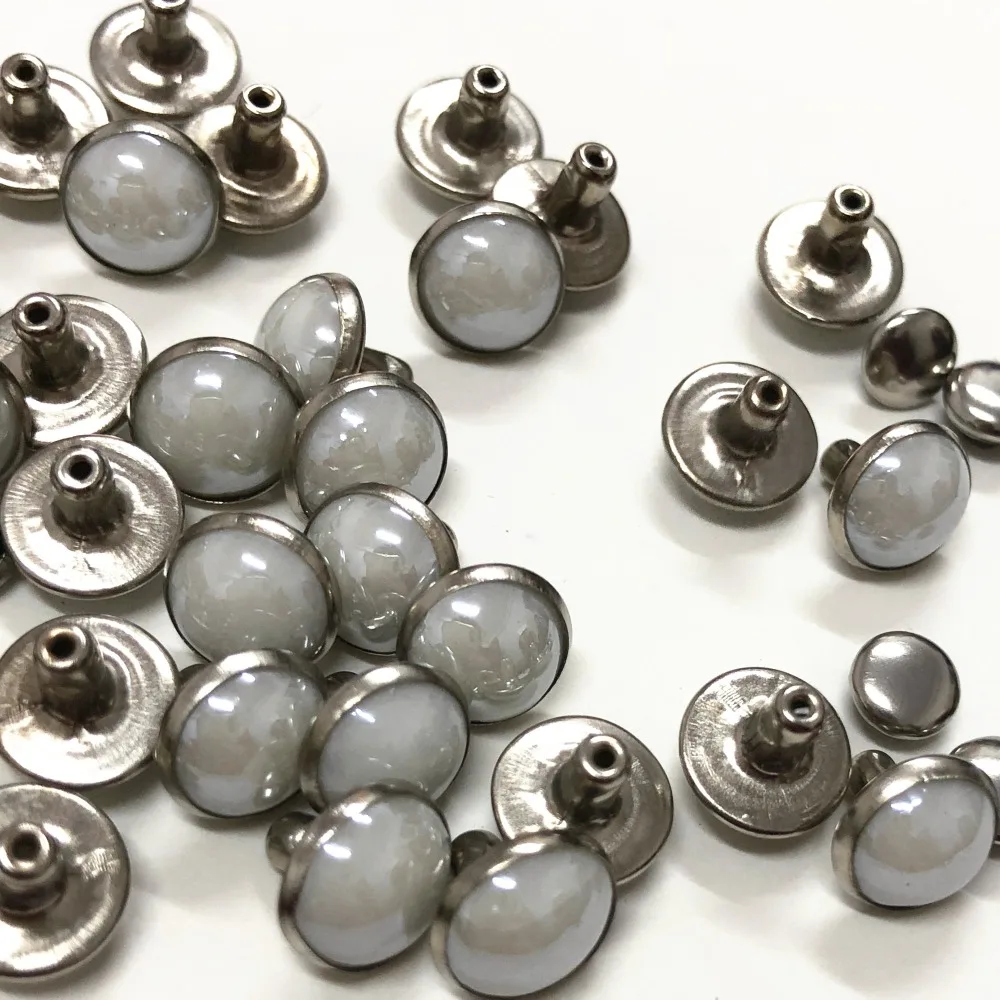100 Sets 8MM White Acrylic Imitation Ceramic Rivets Silver Plated Studs Rivets Spikes Fit For Belt Bag Shoes Garments DIY Making
100 Sets 8MM White Acrylic Imitation Ceramic Rivets Silver Plated Studs Rivets Spikes Fit For Belt Bag Shoes Garments DIY Making