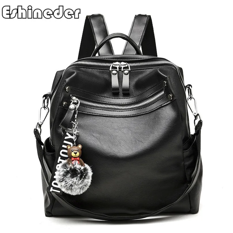 Fashion Leather Bag Multi Function Backpack Bag Luxury Shoulder Bags Women School Student Style Hair Ball Pendent Design
Fashion Leather Bag Multi Function Backpack Bag Luxury Shoulder Bags Women School Student Style Hair Ball Pendent Design