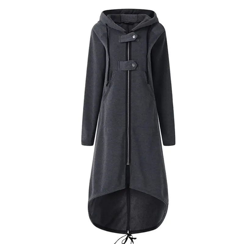 Womens Long Sleeve Zipper Front Coat Hooded Drawstring Sweatshirt Jacket Irregular Hem Slit Back Plus Size Outwear
Womens Long Sleeve Zipper Front Coat Hooded Drawstring Sweatshirt Jacket Irregular Hem Slit Back Plus Size Outwear